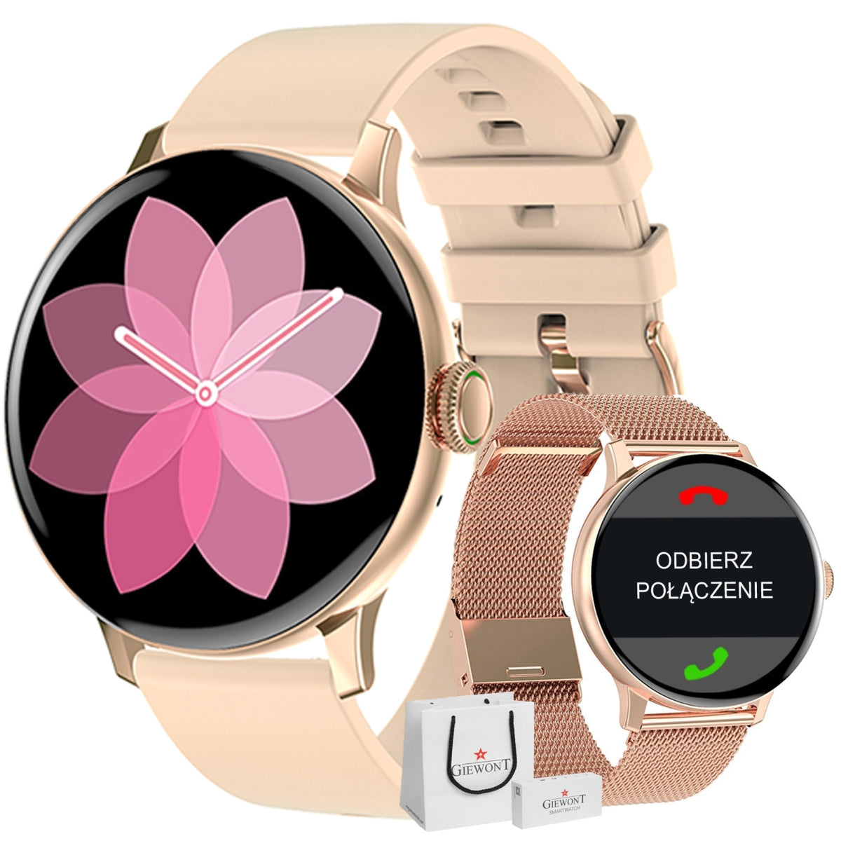 Smartwatch Damski GIEWONT Różowe Złoto GW330-1