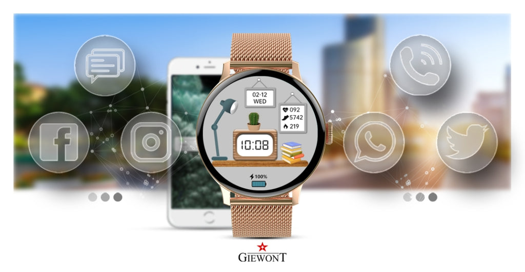 Smartwatch Damski GIEWONT Różowe Złoto GW330-1