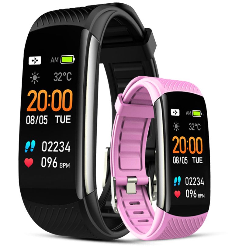 Smartwatch GIEWONT Czarno Różowy 2 Paski GW200-4