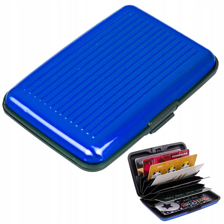portfel etui aluminiowe na karty dokumenty niebieski | 15014_N
