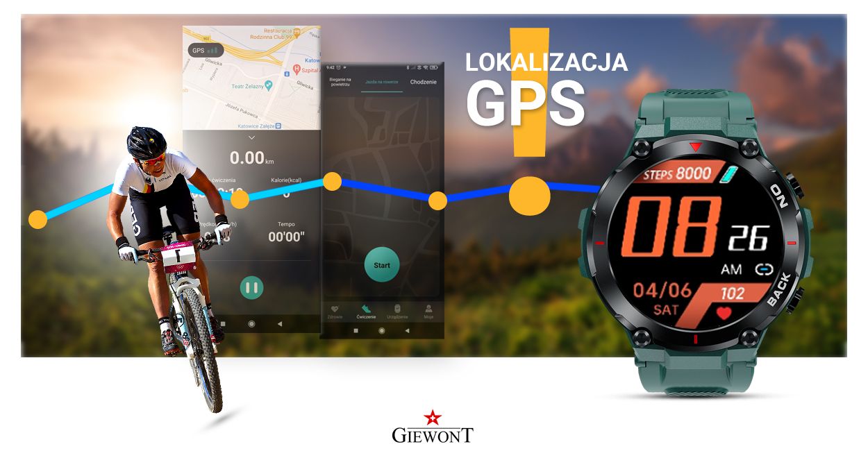 Smartwatch GIEWONT Pionier GPS GW460-2 - Sea Green