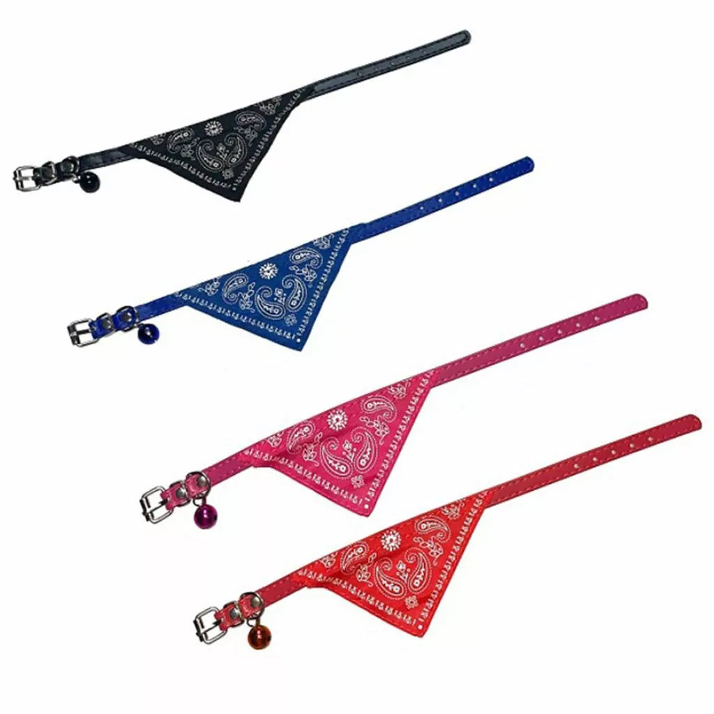 Obroza dla psa z chustką bandanką i dzwoneczkiem – 1 cm x 29 cm