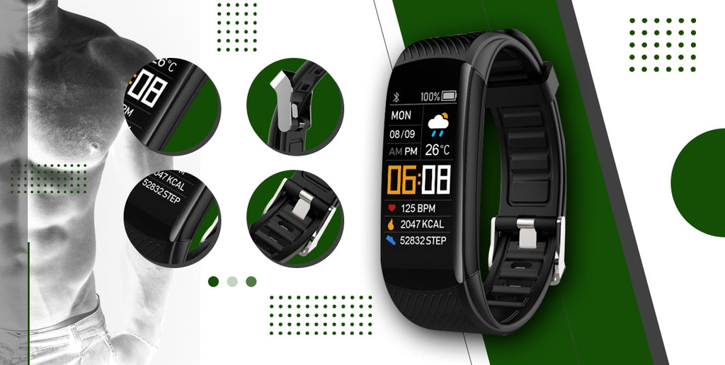 Smartwatch GIEWONT Czarno Zielony 2 Paski GW200-5