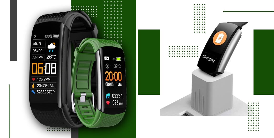 Smartwatch GIEWONT Czarno Zielony 2 Paski GW200-5