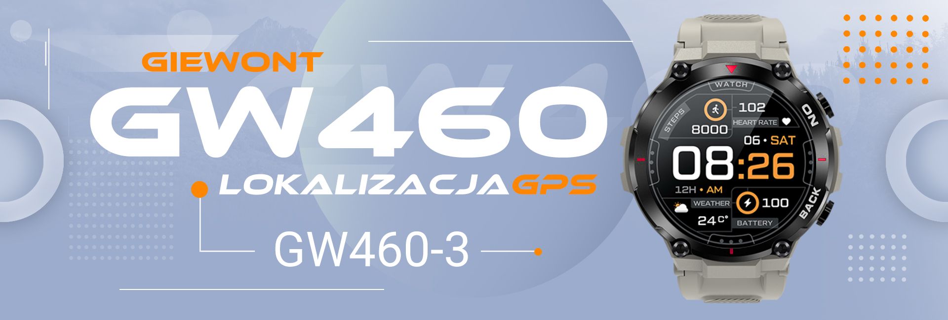 Smartwatch GIEWONT Pionier GPS GW460-3 - Light Stone