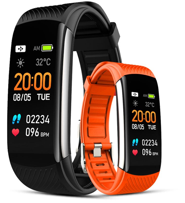 Smartwatch GIEWONT Czarno Pomarańczowy 2 Paski GW200-9