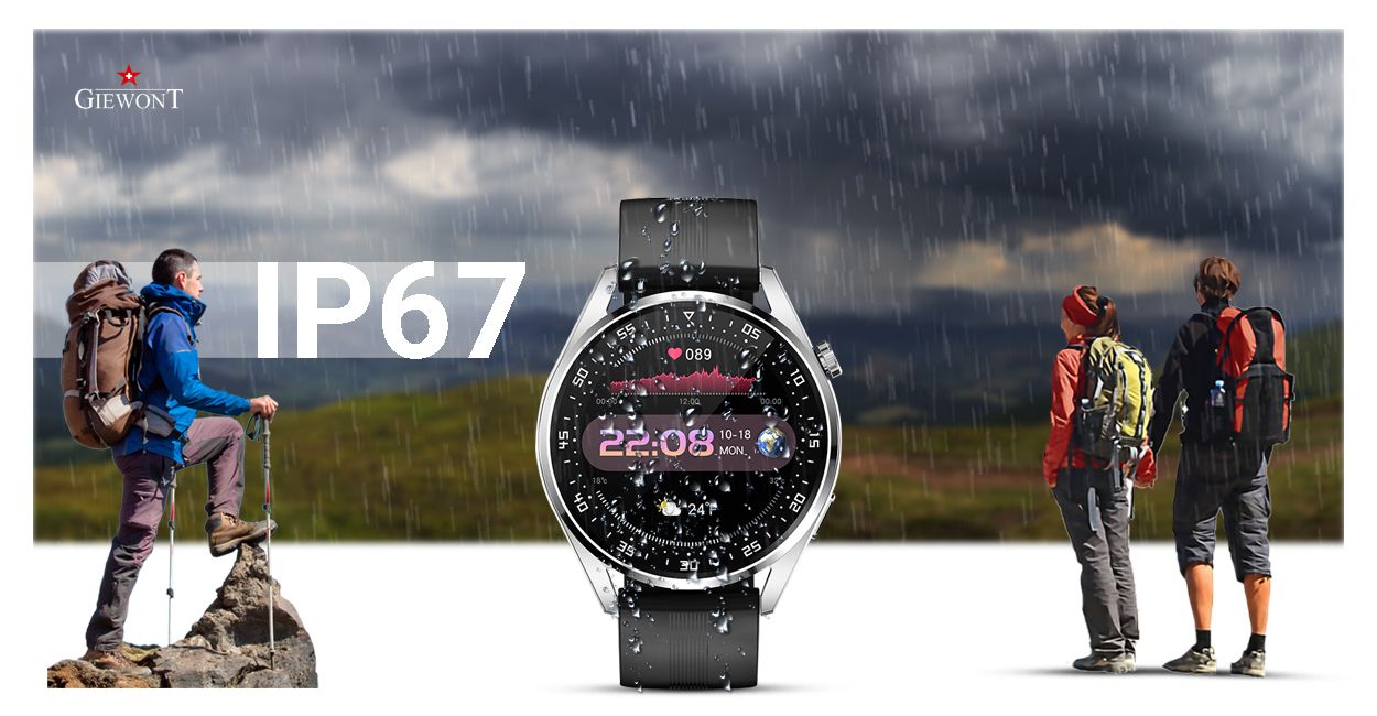 Smartwatch GIEWONT Vertex SmartCall GW450-4 Silver/Carbon Silikon