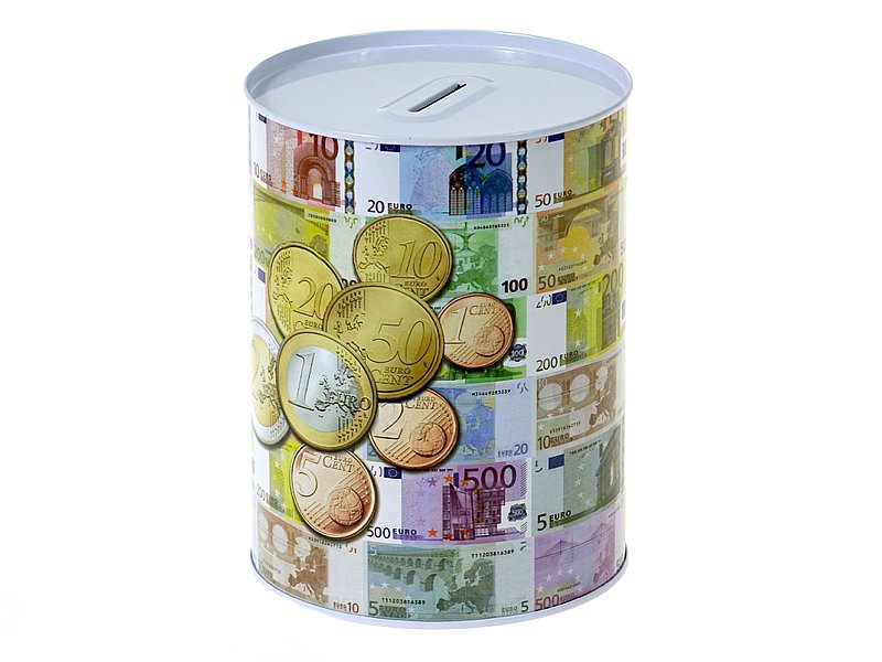 skarbonka duża metalowa waluta Euro 16 x 12 x 12cm