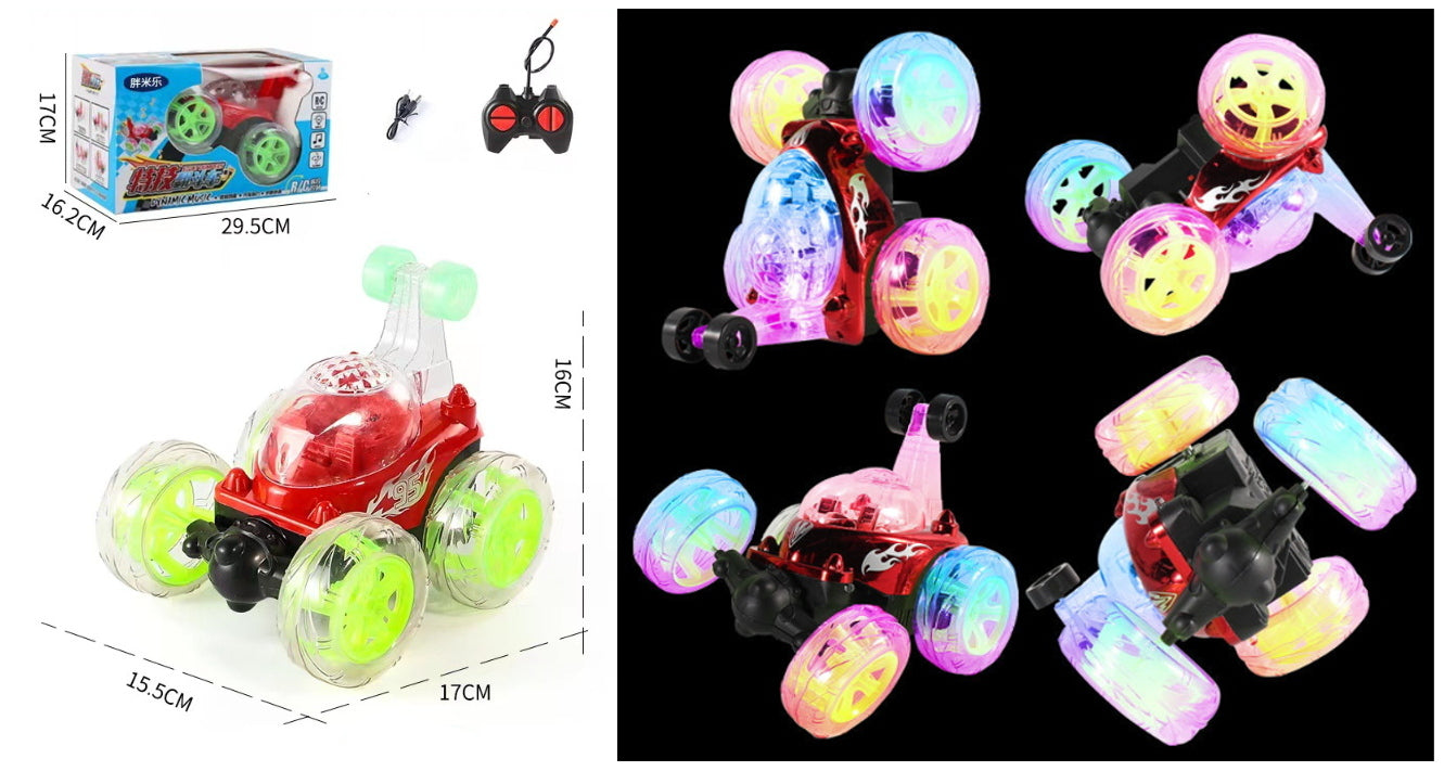 auto, samochód kaskaderski led  świecący zdalnie sterowany 18x15x15 cm w kartonie NT5402