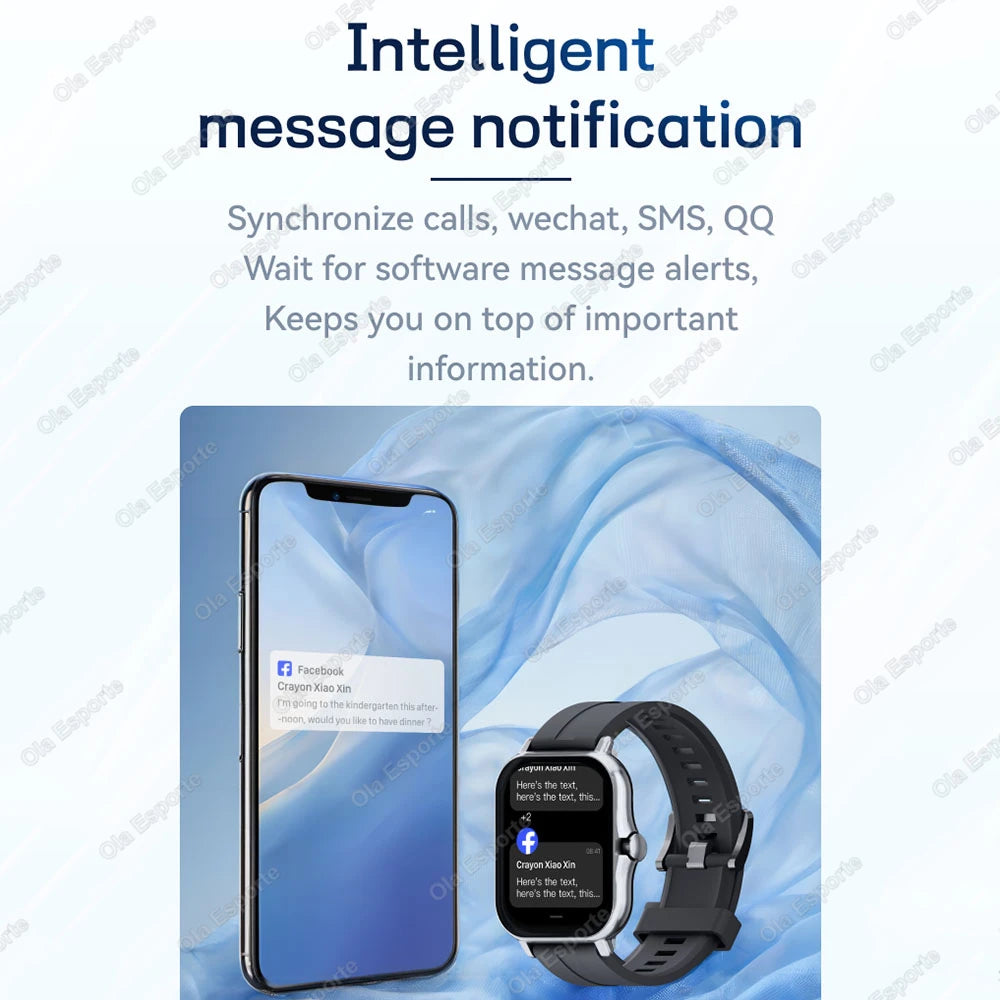 Smartwatch Ola Esporte 1.83" - Bluetooth Pulsometr Elegancki