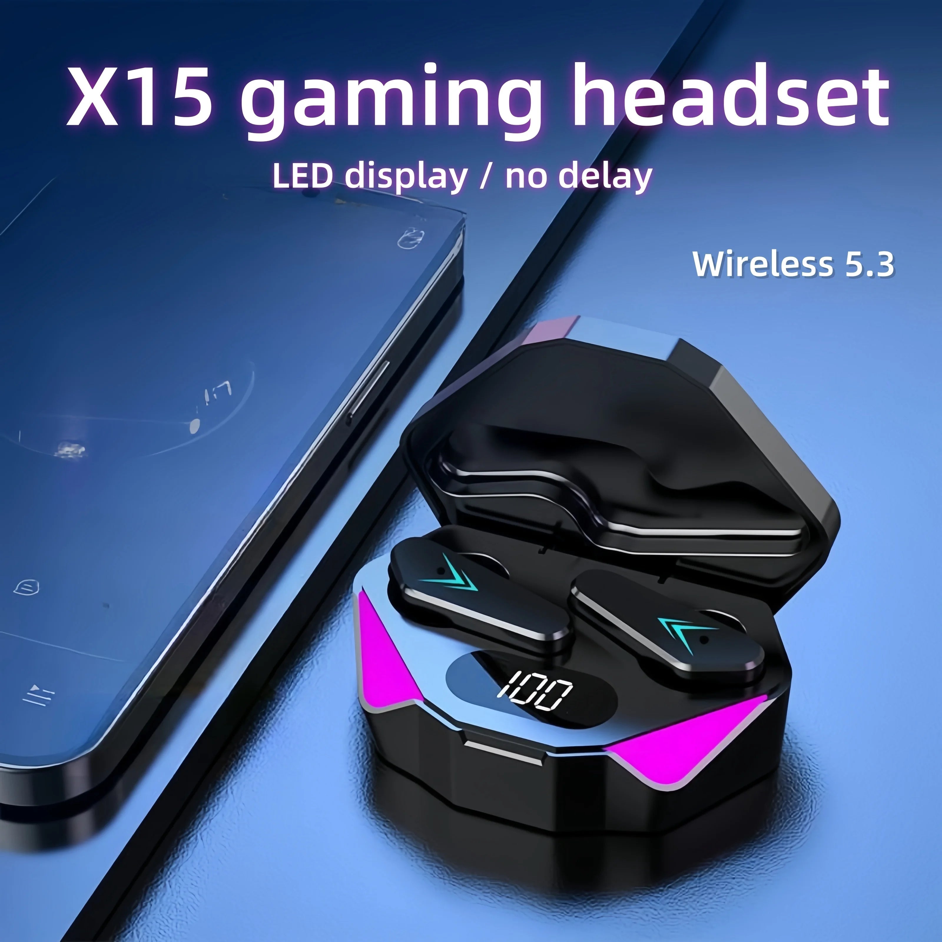 Słuchawki Bluetooth TWS X15 z Wyświetlaczem LED - Bezprzewodowe Douszne Gaming