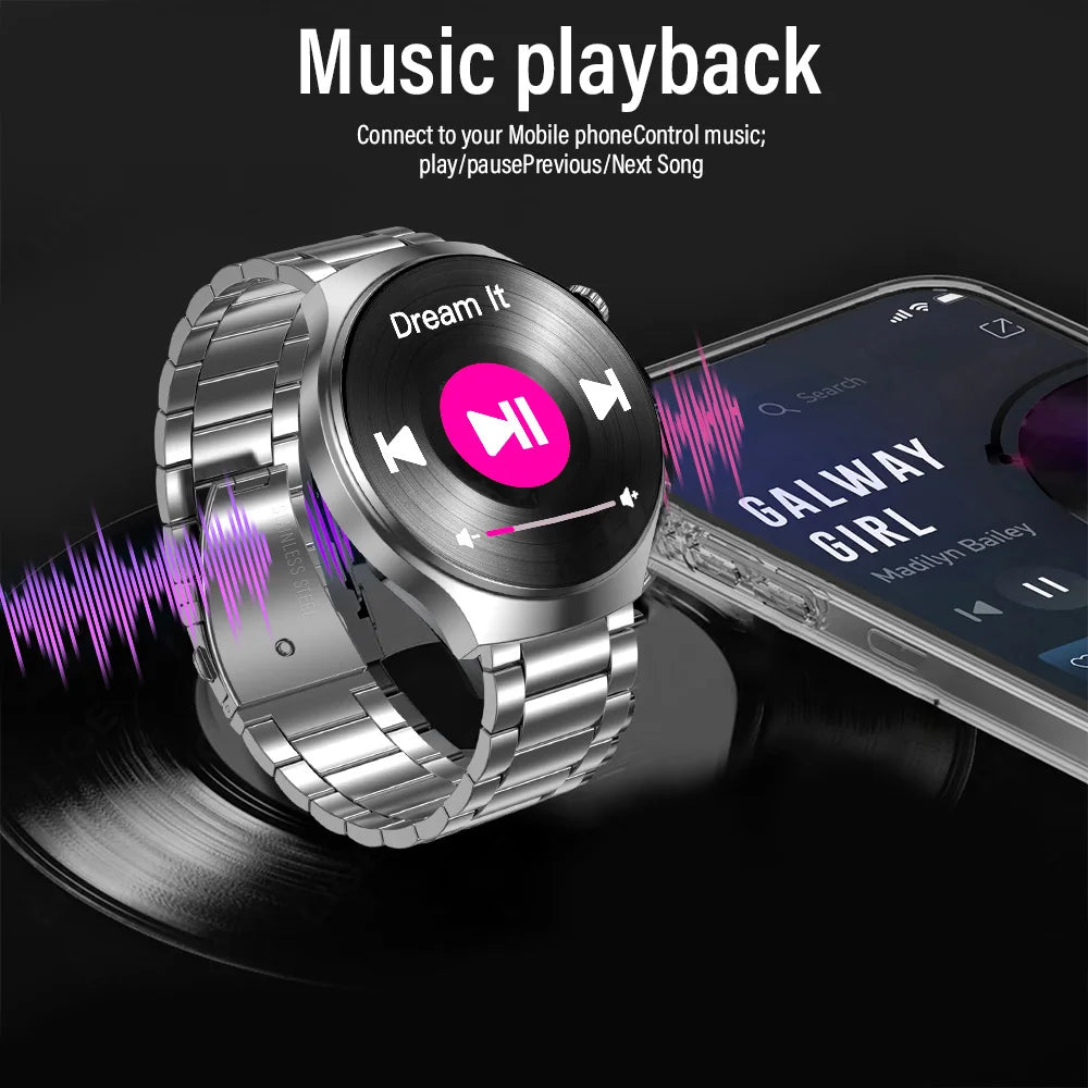 Smartwatch LAXASFIT GT4 Pro - Stalowa Bransoleta Szkło Szafirowe