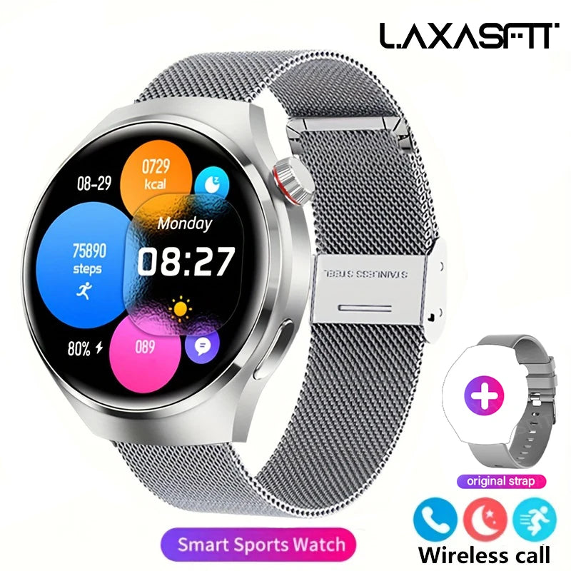 Smartwatch LAXASFIT GT4 Pro - Stalowa Bransoleta Szkło Szafirowe