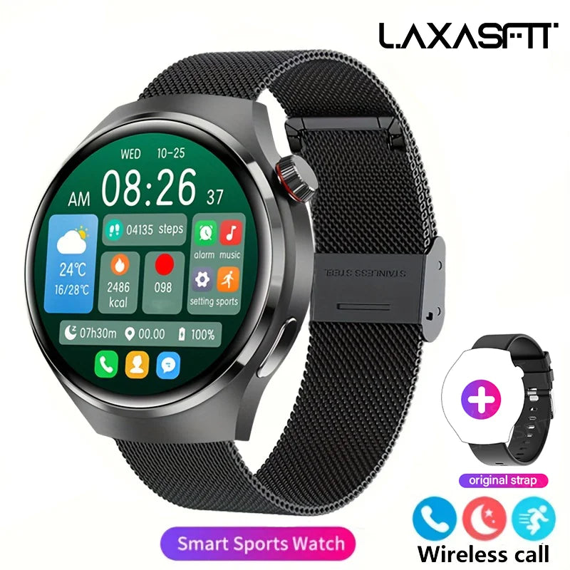 Smartwatch LAXASFIT GT4 Pro - Stalowa Bransoleta Szkło Szafirowe