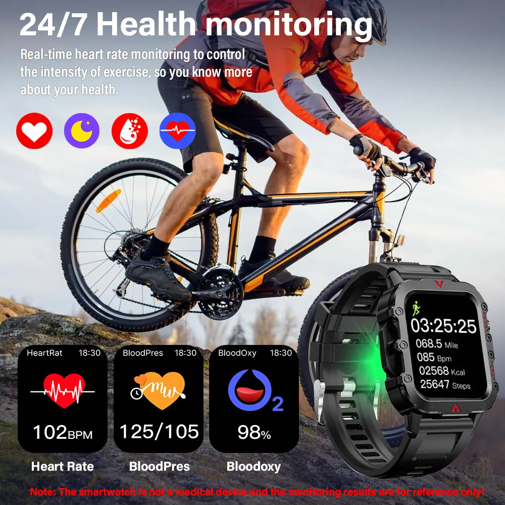 Smartwatch LAXASFIT Q11 - Latarka LED Bluetooth Pulsometr
