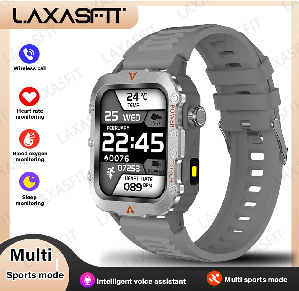 Smartwatch LAXASFIT Q11 - Latarka LED Bluetooth Pulsometr