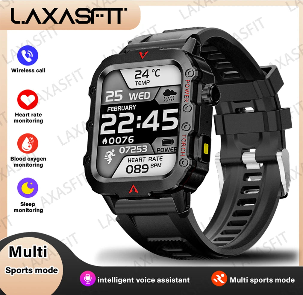 Smartwatch LAXASFIT Q11 - Latarka LED Bluetooth Pulsometr