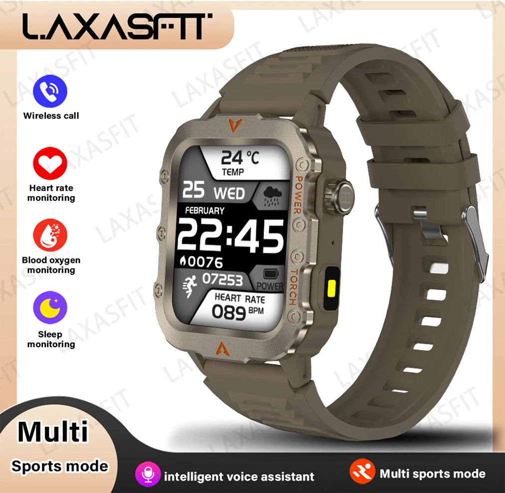 Smartwatch LAXASFIT Q11 - Latarka LED Bluetooth Pulsometr