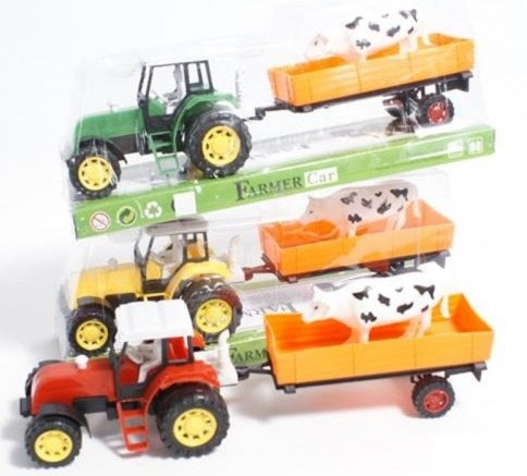 traktor z przyczepą+zwierzę