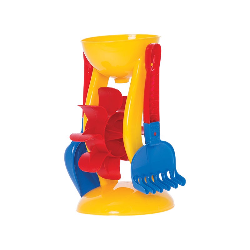 młynek do piasku + grabki + łopatka