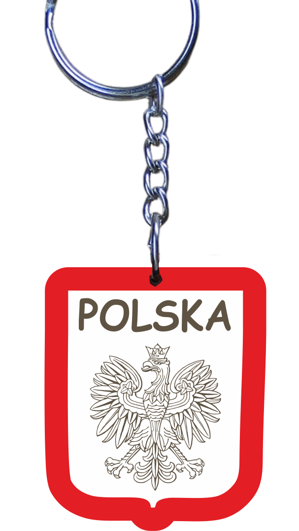 brelok drewniany 5 szt. Polska 4 cm.
