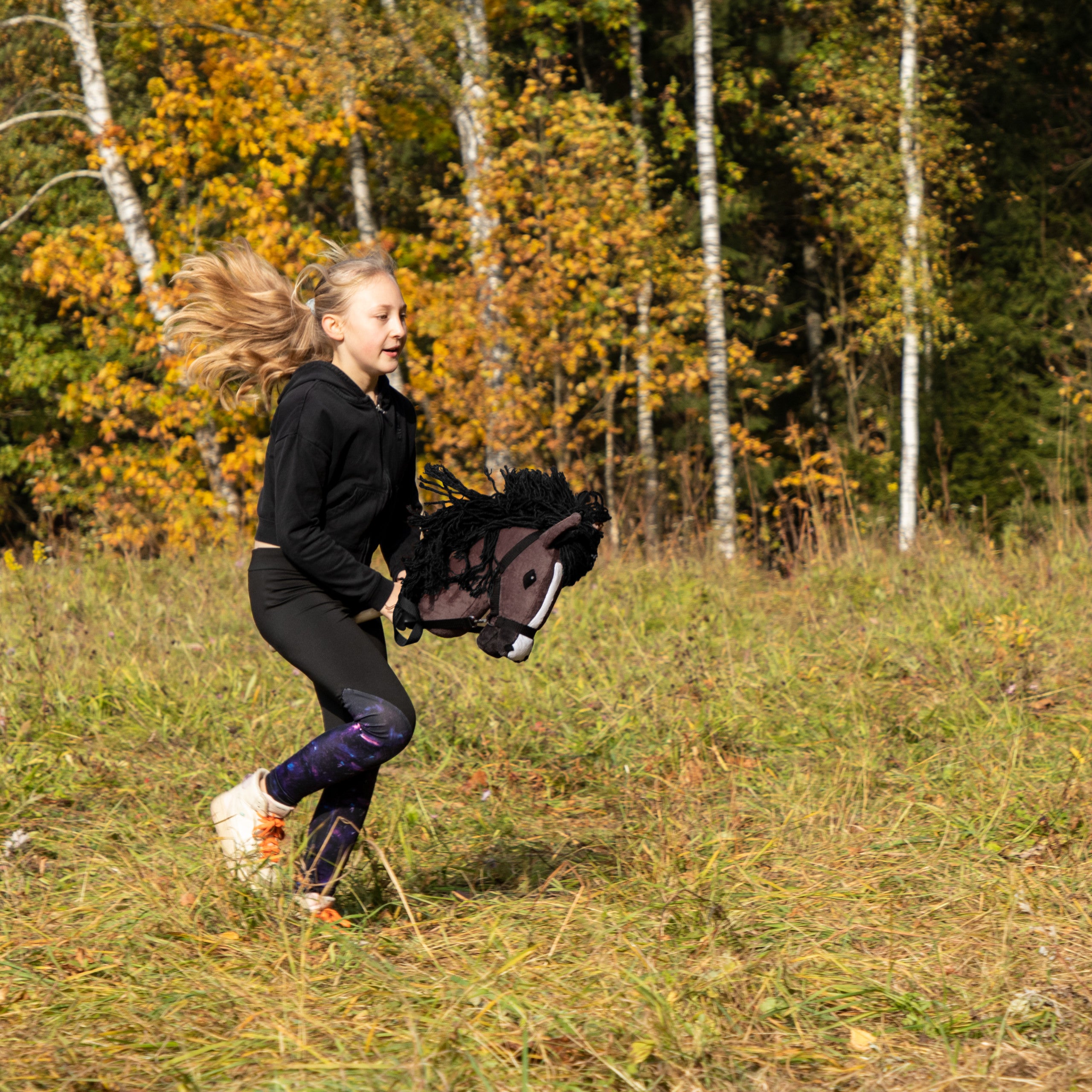 Zestaw Skippi - Hobby Horse Gniady - Derka i nauszniki - fuksja i granat