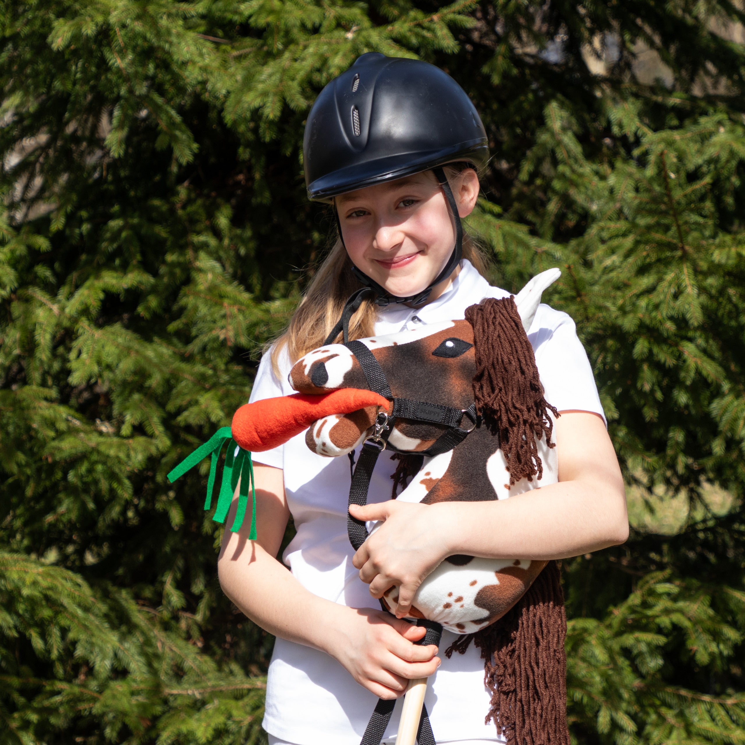 Zestaw Skippi - Hobby Horse Gniado - srokaty - Derka fuksja i granat